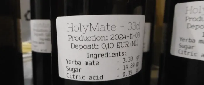 A label on a bottle