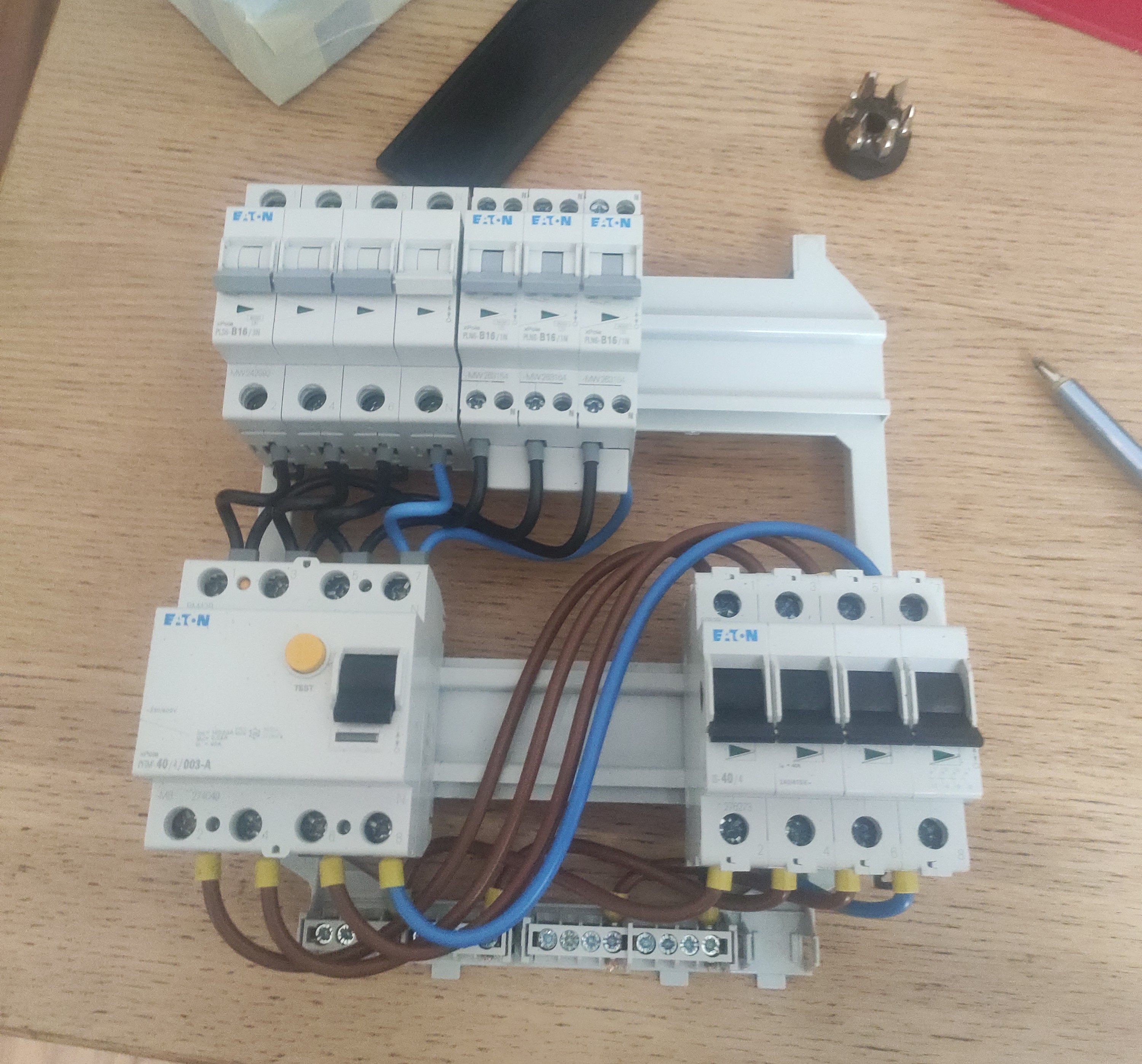 Wiring the new distribution box for the shed
