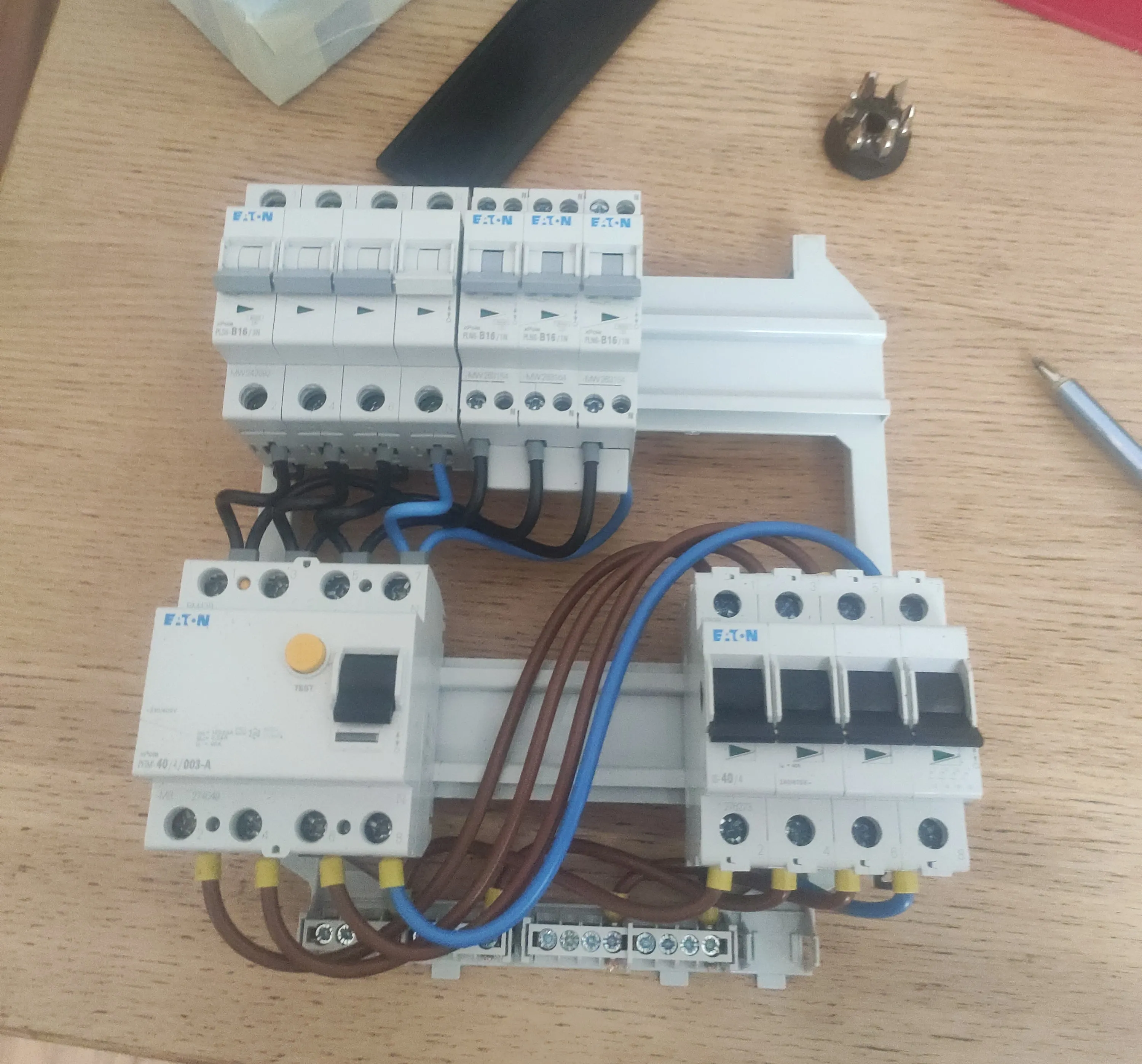 Wiring the new distribution box for the shed